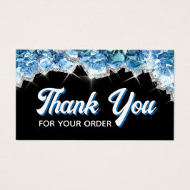 Blauwe kristallen kortingskaart visitekaartje