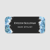 Blauwe kristallen naamplaatje (Voorkant)