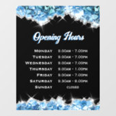 Blauwe Kristallen Openingstijden Ruitstickers Raamsticker (Vel)