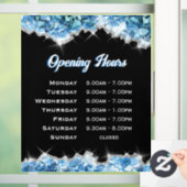 Blauwe Kristallen Openingstijden Ruitstickers Raamsticker (Huis)
