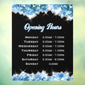 Blauwe Kristallen Openingsuren Ramensticker Raamsticker (Vel 3)