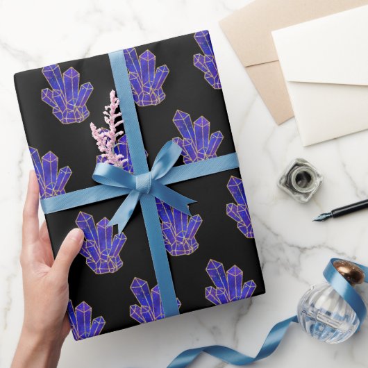 Blauwe kristallen patroon cadeaupapier (Geschenken)