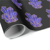 Blauwe kristallen patroon cadeaupapier (Rol Hoek)