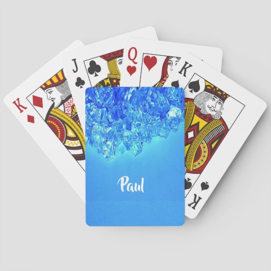 Blauwe kristallen pokerkaarten (Achterkant)