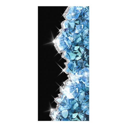 Blauwe kristallen prijslijst Rackkaart Reclamekaart (Achterkant)