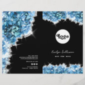 Blauwe kristallen service menu brochure (Voorkant)