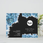 Blauwe kristallen service menu brochure (Staand voorkant)