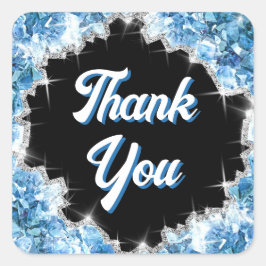 Blauwe kristallen sticker