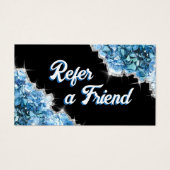 Blauwe kristallen verwijzingskaart visitekaartje (Voorkant)