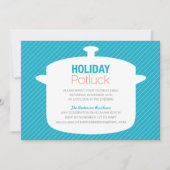 BLAUWE KROCK POT | HOLIDAY POTLUCK INVITATIONS KAART (Voorkant)