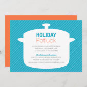 BLAUWE KROCK POT | HOLIDAY POTLUCK INVITATIONS KAART (Voorkant / Achterkant)