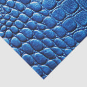 Blauwe Krokodil Alligator Huid Faux Lederen Print Tissuepapier (Detail)