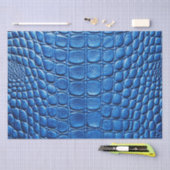Blauwe Krokodil Alligator Huid Faux Lederen Print Tissuepapier (Craft)