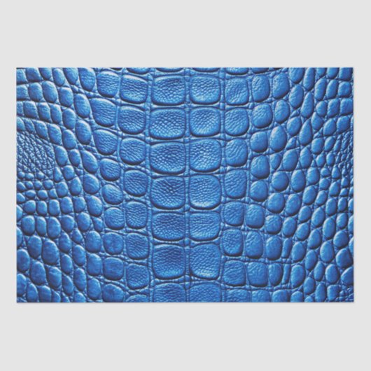 Blauwe Krokodil Alligator Huid Faux Lederen Print Tissuepapier (Voorkant)