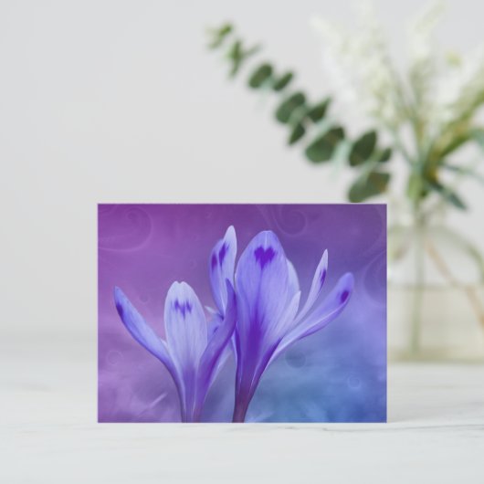 blauwe krokodil briefkaart (Staand voorkant)