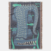 Blauwe krokodil deken (Voorkant Verticaal)