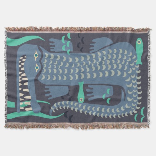 Blauwe krokodil deken (Voorkant)