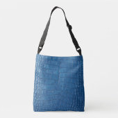 Blauwe krokodillederafdruk Crossbody Bag Crossbody Tas (Achterkant)