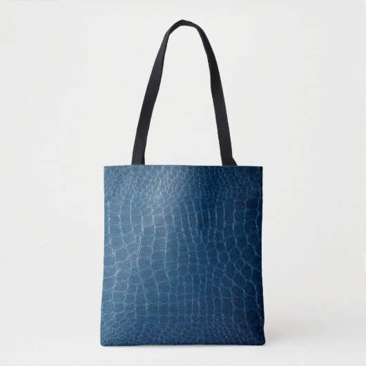 Blauwe krokodillederafdruk tote bag (Voorkant)