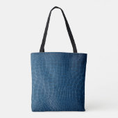 Blauwe krokodillederafdruk tote bag (Achterkant)