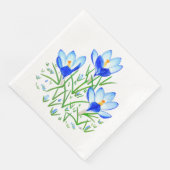 Blauwe Krokus Bloemen Servet (Hoek)
