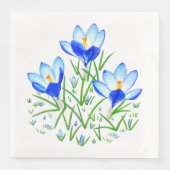 Blauwe Krokus Bloemen Servet (Voorkant)