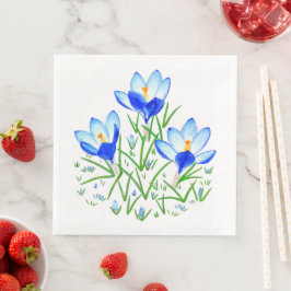 Blauwe Krokus Bloemen Servet