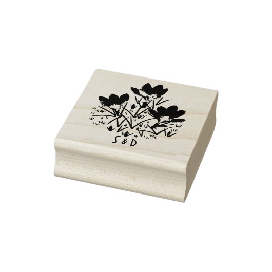 Blauwe Krokus Houten Stempel (Stempel)