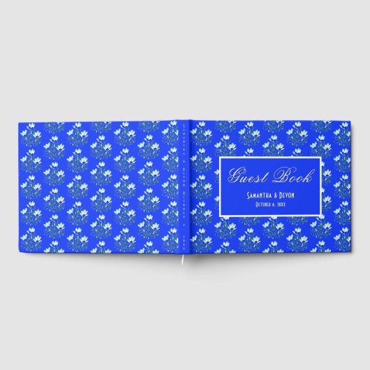 Blauwe Krokussen Bruiloft Gastenboek (Volledig)