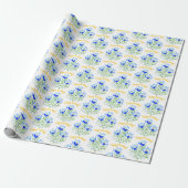 Blauwe krokussen in lente inpakpapier (Uitgerold)