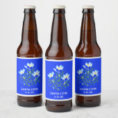 Blauwe Krokussen Trouwen Bier Labels Bier Etiket (Flessen)