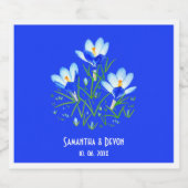 Blauwe Krokussen Trouwen Bier Labels Bier Etiket (Enkel label)