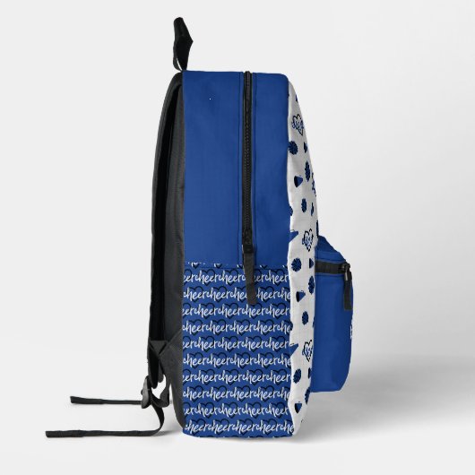 Blauwe kronkelharten, pom Poms, Megafone Pattern Bedrukte Rugzak (Links)