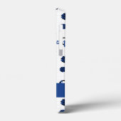 Blauwe kronkelharten, pom Poms, Megafone Pattern Case-Mate iPhone Case (Achterkant / Links)