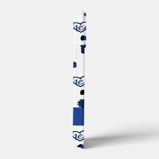 Blauwe kronkelharten, pom Poms, Megafone Pattern Case-Mate iPhone Case (Achterkant / Rechts)