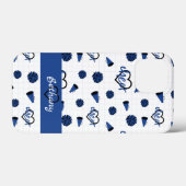 Blauwe kronkelharten, pom Poms, Megafone Pattern Case-Mate iPhone Case (Achterkant (horizontaal))