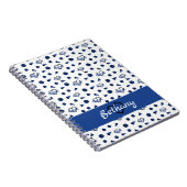 Blauwe kronkelharten, pom Poms, Megafone Pattern Notitieboek (Rechterzijde)