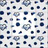 Blauwe kronkelharten, pom Poms, Megafone Pattern Stof (Delen)