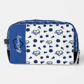 Blauwe kronkelharten, pom Poms, Megafone Pattern Toilettasje (Voorkant)