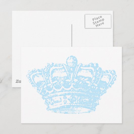 Blauwe kroon briefkaart (Voorkant / Achterkant)