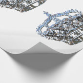 Blauwe kroon cadeaupapier (Hoek)