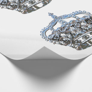 Blauwe kroon cadeaupapier