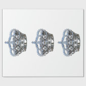 Blauwe kroon cadeaupapier (Vlak)