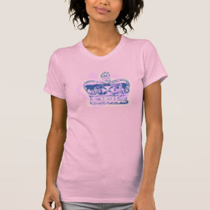 Blauwe kroon met bekleding t-shirt