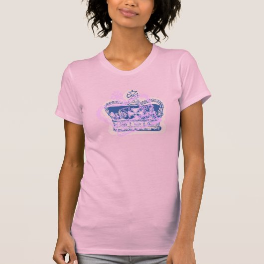 Blauwe kroon met bekleding t-shirt (Voorkant)