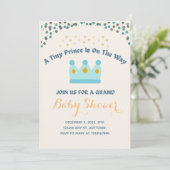 Blauwe kroongele juwelen Kleine prins Uitnodiging (Staand voorkant)