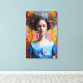 Blauwe kroonprinses canvas afdruk (Insitu (Houten vloer))