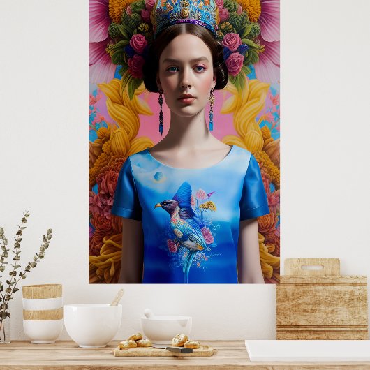 Blauwe kroonprinses poster (Keuken)