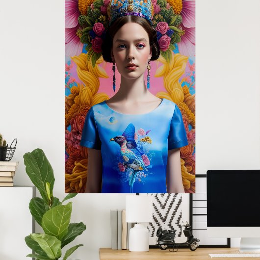 Blauwe kroonprinses poster (Thuiskantoor)