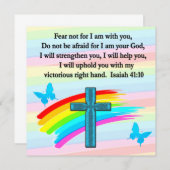 BLAUWE KROSS EN BUTTERFLY ISAIAH 41:10 KAART (Voorkant / Achterkant)